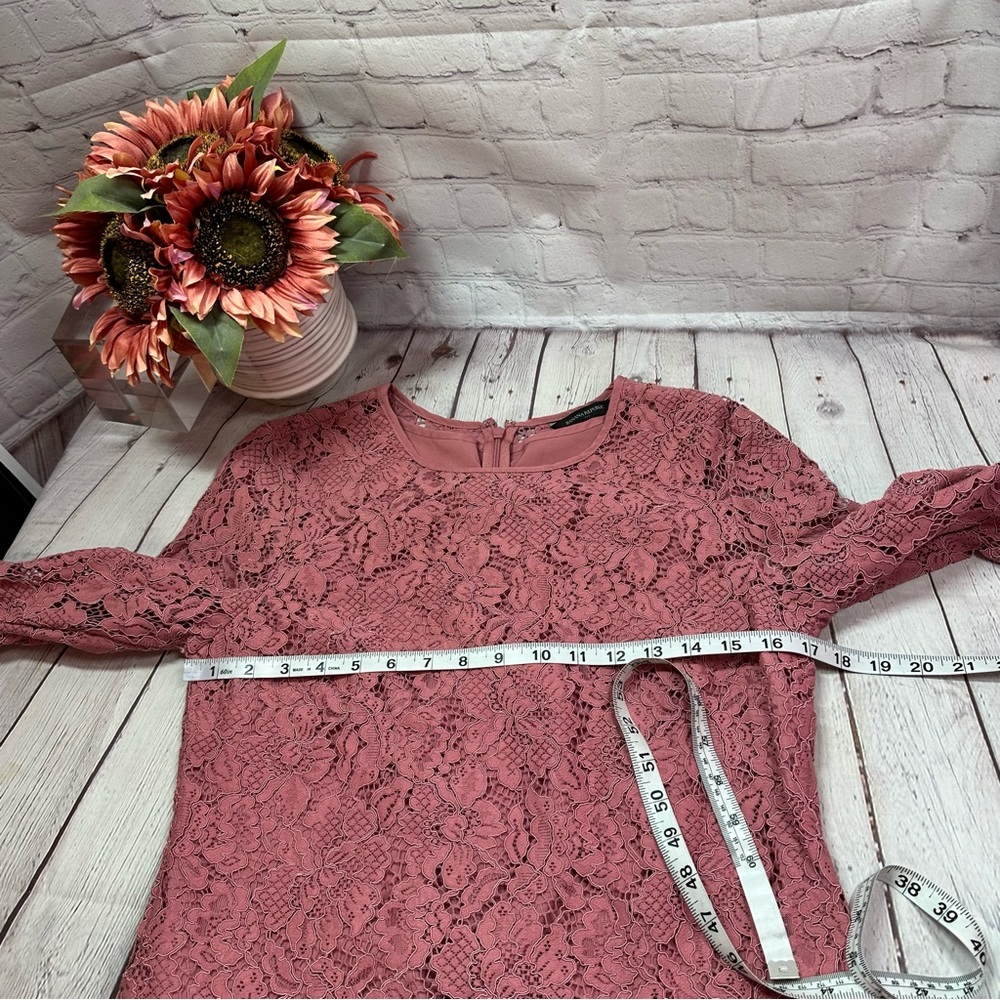 Banana Republic Lace overlay sheath pencil Dress womens 6 fairy wedding easter - Picture 5 of 9